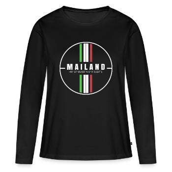 Coordonnées de Milan - T-shirt manches longues Premium bio Femme - noir - Devant - Julia (174cm)