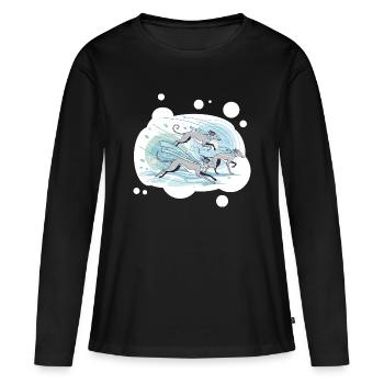 Greyhounds - T-shirt manches longues Premium bio Femme - noir - Devant - Julia (174cm)