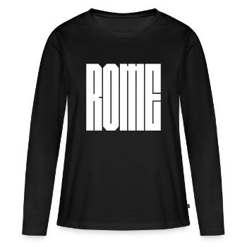 Police en caractères en gras en caractères italiens - T-shirt manches longues Premium bio Femme - noir - Devant - Julia (174cm)