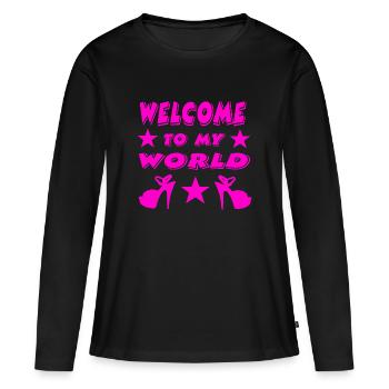 High Heels - Frauen Premium Bio Langarmshirt - Schwarz - Vorne - Julia (174cm)