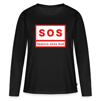 SOS Spätzle sans sauce - T-shirt manches longues Premium bio Femme - noir - Devant - Julia (174cm)