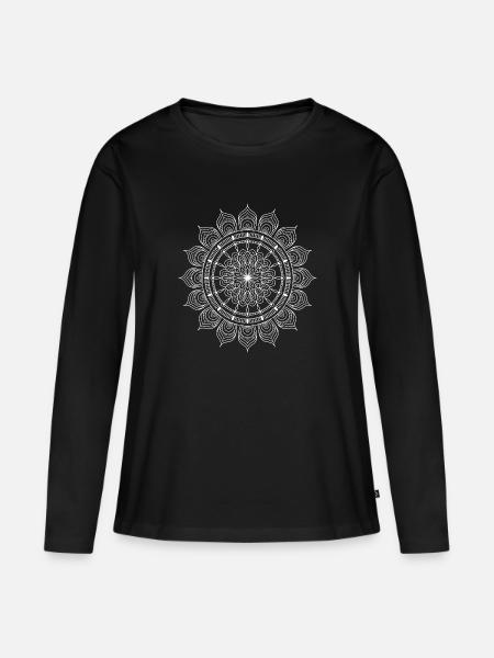 Mandala - Frauen Premium Bio Langarmshirt - Schwarz