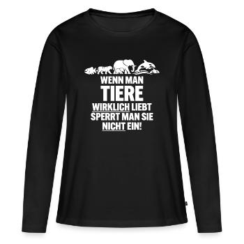 Wild animals do not belong in zoos - Women's Premium Organic Long Sleeve Shirt - black - Front - Julia (174cm)