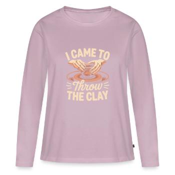 Pottery Addict Clay Art Creative Motif - Women's Premium Organic Long Sleeve Shirt - dusky pink - Front - Julia (174cm)