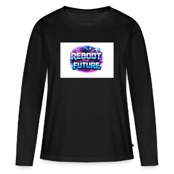 Reboot the Future Neon - Frauen Premium Bio Langarmshirt - Schwarz - Vorne - Julia (174cm)