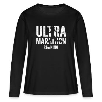 Ultramarathon - T-shirt manches longues Premium bio Femme - noir - Devant - Julia (174cm)