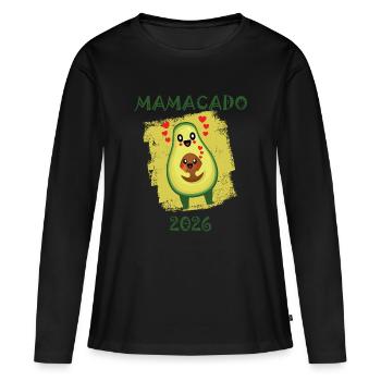 Avocado 2026 Mamacado Lustiger Spruch - Frauen Premium Bio Langarmshirt - Schwarz - Vorne - Julia (174cm)