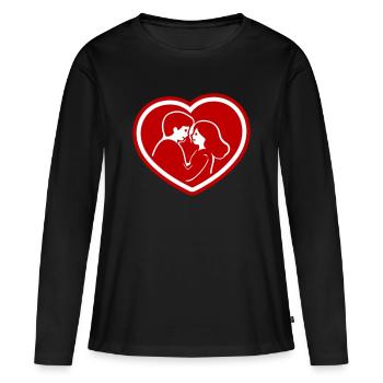 Couple Heart Relationship - Women's Premium Organic Long Sleeve Shirt - black - Front - Julia (174cm)