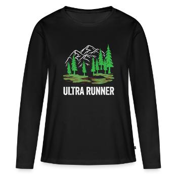 Ultra coureur - T-shirt manches longues Premium bio Femme - noir - Devant - Julia (174cm)