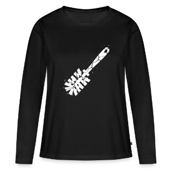 Brosse de toilettes Grunge Vecteur d’humour dans les toilettes - T-shirt manches longues Premium bio Femme - noir - Devant - Julia (174cm)