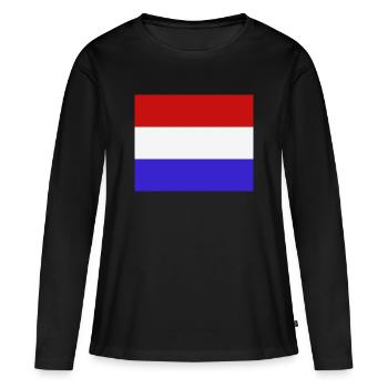 Drapeau néerlandais - T-shirt manches longues Premium bio Femme - noir - Devant - Julia (174cm)