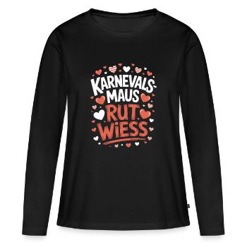 Souris de Carnaval, Rut, Wiess, Cologne, Cologne, Souris de Carnaval, - T-shirt manches longues Premium bio Femme - noir - Devant - Julia (174cm)