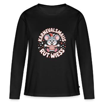 Souris de Carnaval, Rut, Wiess, Cologne, Cologne, Souris de Carnaval, - T-shirt manches longues Premium bio Femme - noir - Devant - Julia (174cm)