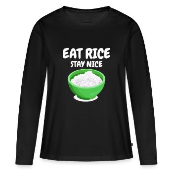 Rice International Cuisine Rice Lovers - Women's Premium Organic Long Sleeve Shirt - black - Front - Julia (174cm)