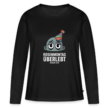 Le Lundi gras survit au carnaval de la gueule de bois édition 2026 - T-shirt manches longues Premium bio Femme - noir - Devant - Julia (174cm)