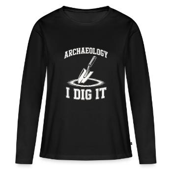 Archäologie Ich grabe es aus - Frauen Premium Bio Langarmshirt - Schwarz - Vorne - Julia (174cm)