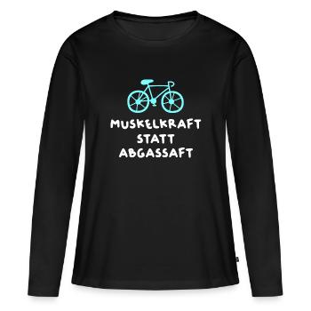 Vélo de coursier Vélo de route Dicons cool Citations Humour - T-shirt manches longues Premium bio Femme - noir - Devant - Julia (174cm)
