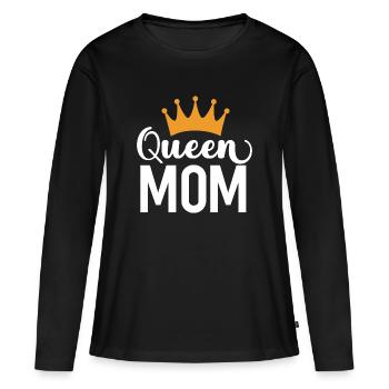 Queen Mom - Women's Premium Organic Long Sleeve Shirt - black - Front - Julia (174cm)