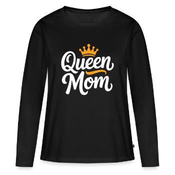 Queen Mom - Women's Premium Organic Long Sleeve Shirt - black - Front - Julia (174cm)