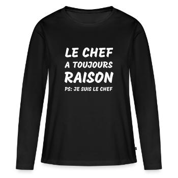 cuisine chef humour cuisinier - T-shirt manches longues Premium bio Femme - noir - Devant - Julia (174cm)
