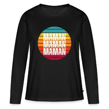 Vintage Mom - Women's Premium Organic Long Sleeve Shirt - black - Front - Julia (174cm)