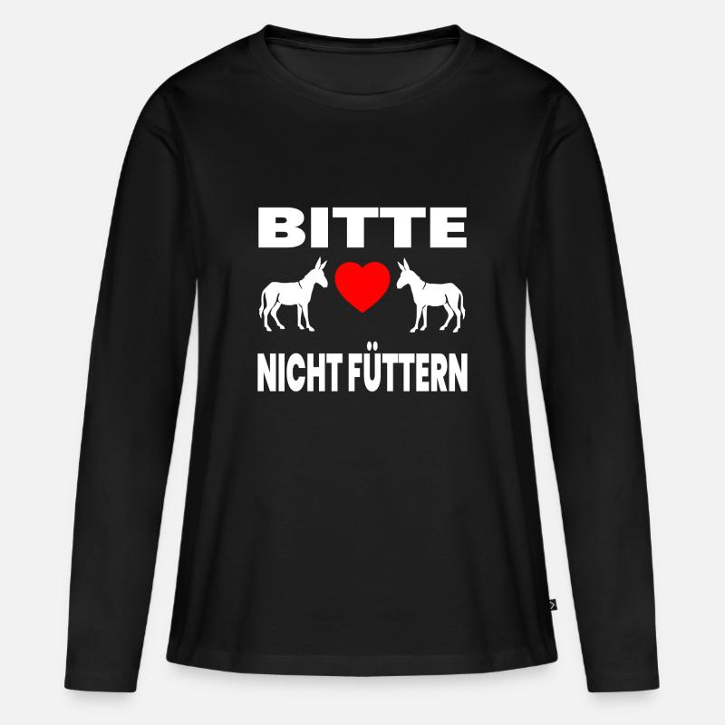 Esel - Frauen Premium Bio Langarmshirt - Schwarz
