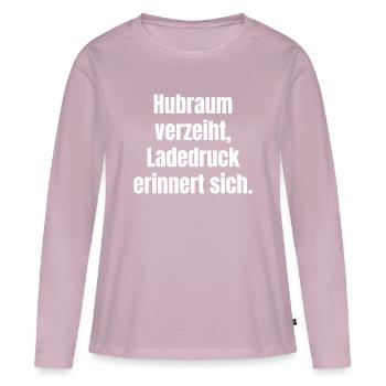 Un déplacement indulgent, rappel de la pression de suralimentation - T-shirt manches longues Premium bio Femme - rose poudré - Devant - Julia (174cm)