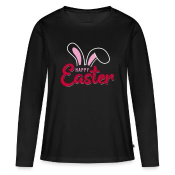 Happy Easter Bunny Scripture - Women's Premium Organic Long Sleeve Shirt - black - Front - Julia (174cm)