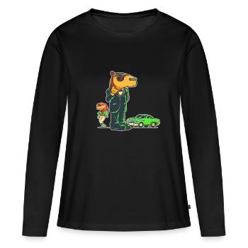 Capybara-Agent Secret - T-shirt manches longues Premium bio Femme - noir - Devant - Julia (174cm)