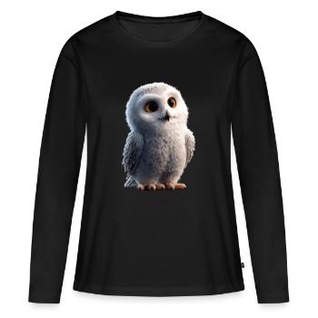 Chouette blanche Chouette Chouette Chouette Chouette Chouette Chouette des neiges - T-shirt manches longues Premium bio Femme - noir - Devant - Julia (174cm)