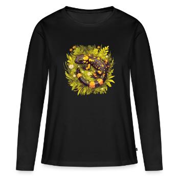 Salamandre de feu Salamandre - T-shirt manches longues Premium bio Femme - noir - Devant - Julia (174cm)