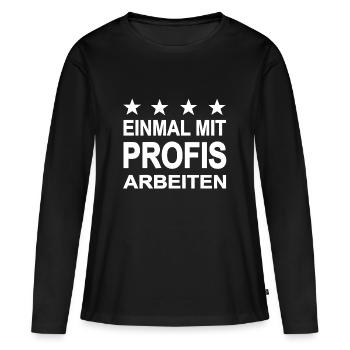 Arbeiten - Frauen Premium Bio Langarmshirt - Schwarz - Vorne - Julia (174cm)