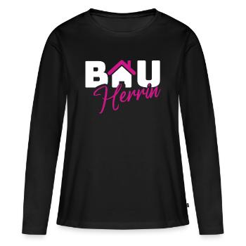 Bauherrin Stil Logo - Frauen Premium Bio Langarmshirt - Schwarz - Vorne - Julia (174cm)