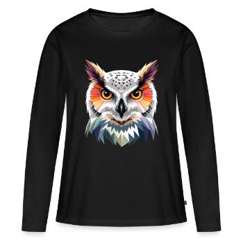 Chouette blanche Chouette Chouette Chouette Chouette Chouette Chouette des neiges - T-shirt manches longues Premium bio Femme - noir - Devant - Julia (174cm)