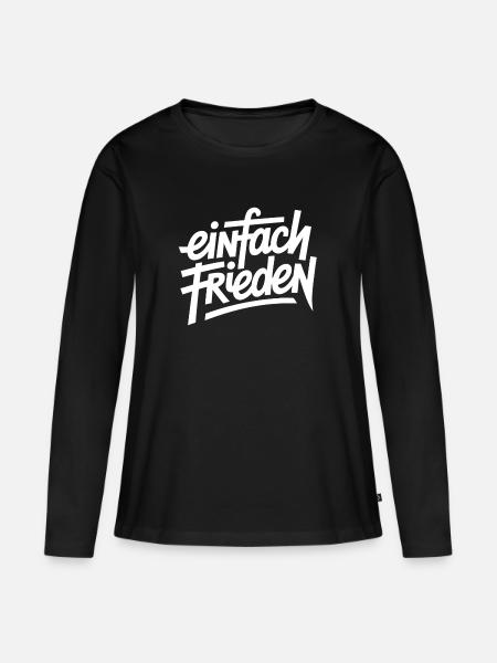 Einfach Frieden - Frauen Premium Bio Langarmshirt - Schwarz