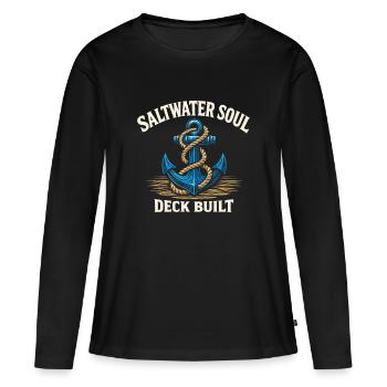 Cadeau de navigation pour le travail de matelot en mer - T-shirt manches longues Premium bio Femme - noir - Devant - Julia (174cm)
