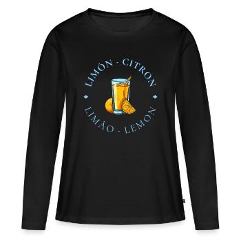 Lemonade Citrus Circle Logo - Women's Premium Organic Long Sleeve Shirt - black - Front - Julia (174cm)