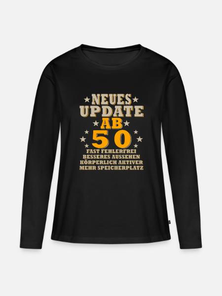 Neues Update ab 50 Retro-Design - Frauen Premium Bio Langarmshirt - Schwarz