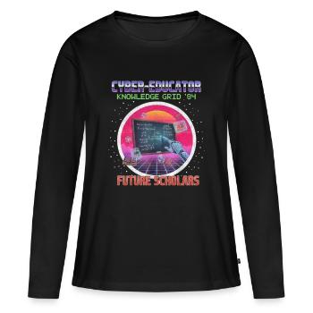 Cyber Teacher - Frauen Premium Bio Langarmshirt - Schwarz - Vorne - Julia (174cm)