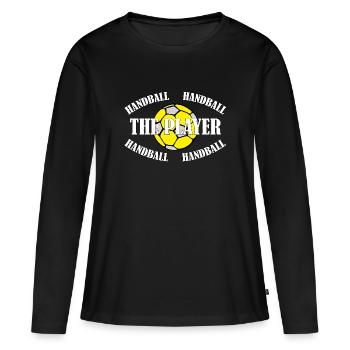 HANDBALL - Frauen Premium Bio Langarmshirt - Schwarz - Vorne - Julia (174cm)