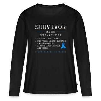 Côlon, cancer, gros intestin - T-shirt manches longues Premium bio Femme - noir - Devant - Julia (174cm)