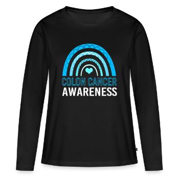 Côlon, cancer, gros intestin - T-shirt manches longues Premium bio Femme - noir - Devant - Julia (174cm)