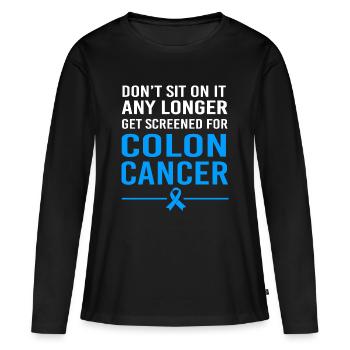 Côlon, cancer, gros intestin - T-shirt manches longues Premium bio Femme - noir - Devant - Julia (174cm)