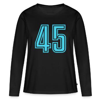 45 - T-shirt manches longues Premium bio Femme - noir - Devant - Julia (174cm)