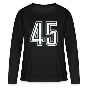 45 - T-shirt manches longues Premium bio Femme - noir - Devant - Julia (174cm)
