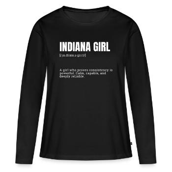 Indiana Girl : Déclaration de faute de frappe constante - T-shirt manches longues Premium bio Femme - noir - Devant - Julia (174cm)