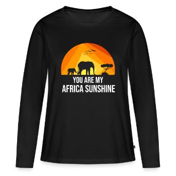 Safari Afrique Savane Éléphant de savane - T-shirt manches longues Premium bio Femme - noir - Devant - Julia (174cm)