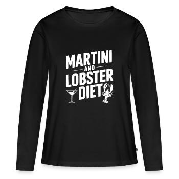 Régime Martini et homard - T-shirt manches longues Premium bio Femme - noir - Devant - Julia (174cm)