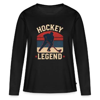 Légendes du hockey – articles de fans de hockey sur glace - T-shirt manches longues Premium bio Femme - noir - Devant - Julia (174cm)