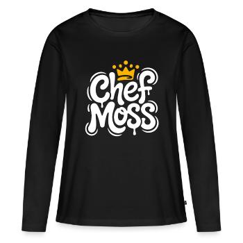 Chef Moss Graffiti Krone - Frauen Premium Bio Langarmshirt - Schwarz - Vorne - Julia (174cm)